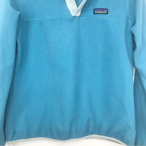 Patagonia Teal Blue Quarter Snap Micro Fleece Performance Layer Pullover - Picture 5 of 14